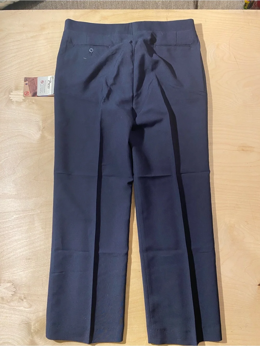 Haggar Presstige Men's Navy Dress Pants - Classic Straight Fit 38 x 32 (SW)
